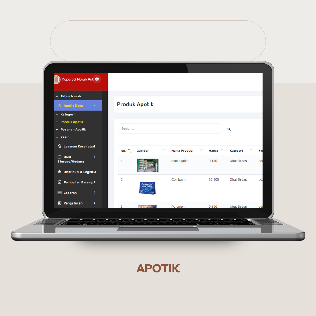 Screenshot Unit Apotik Desa Aplikasi KMP